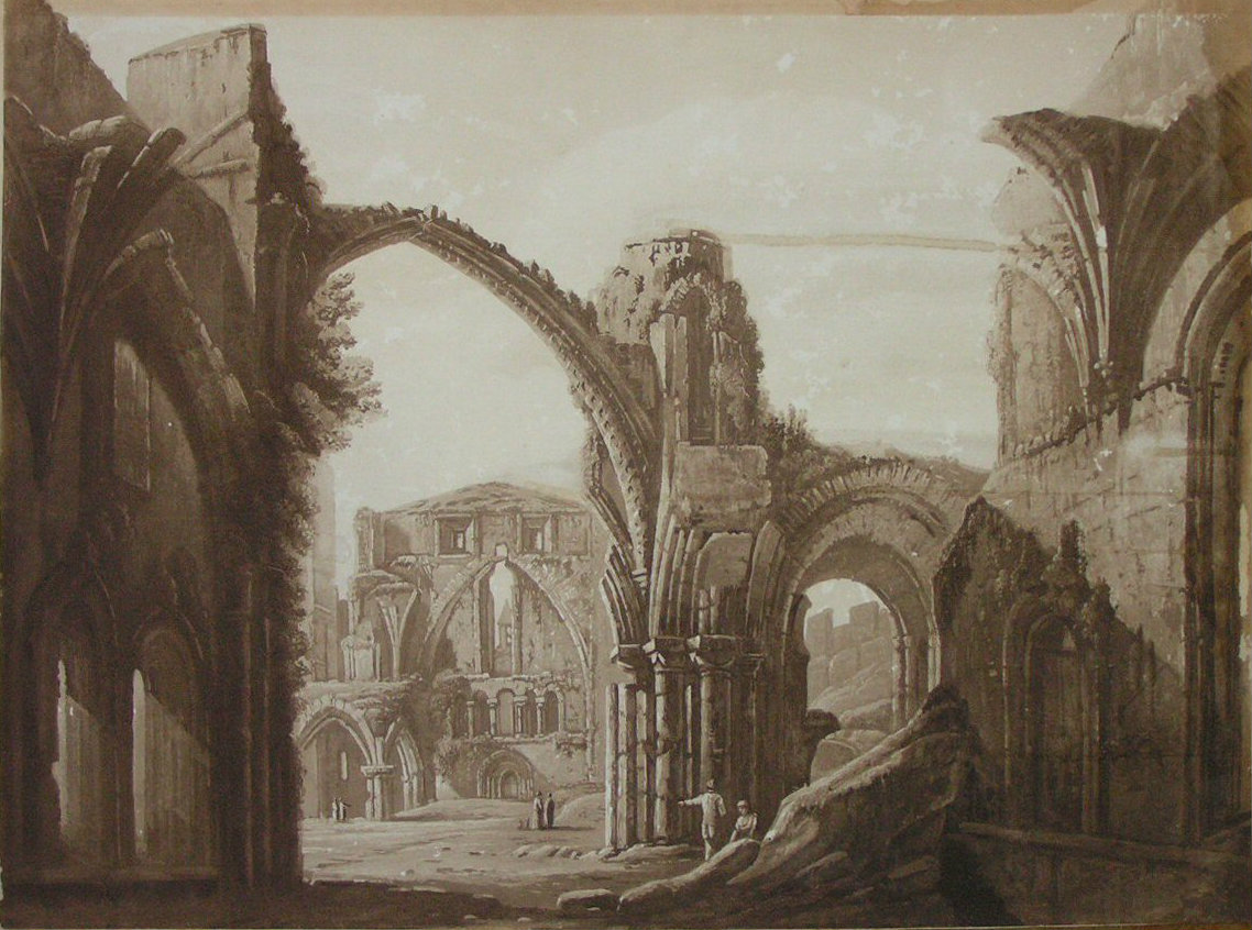 Aquatint - Lindisfarne or Holy Island Cathedral - Lewis